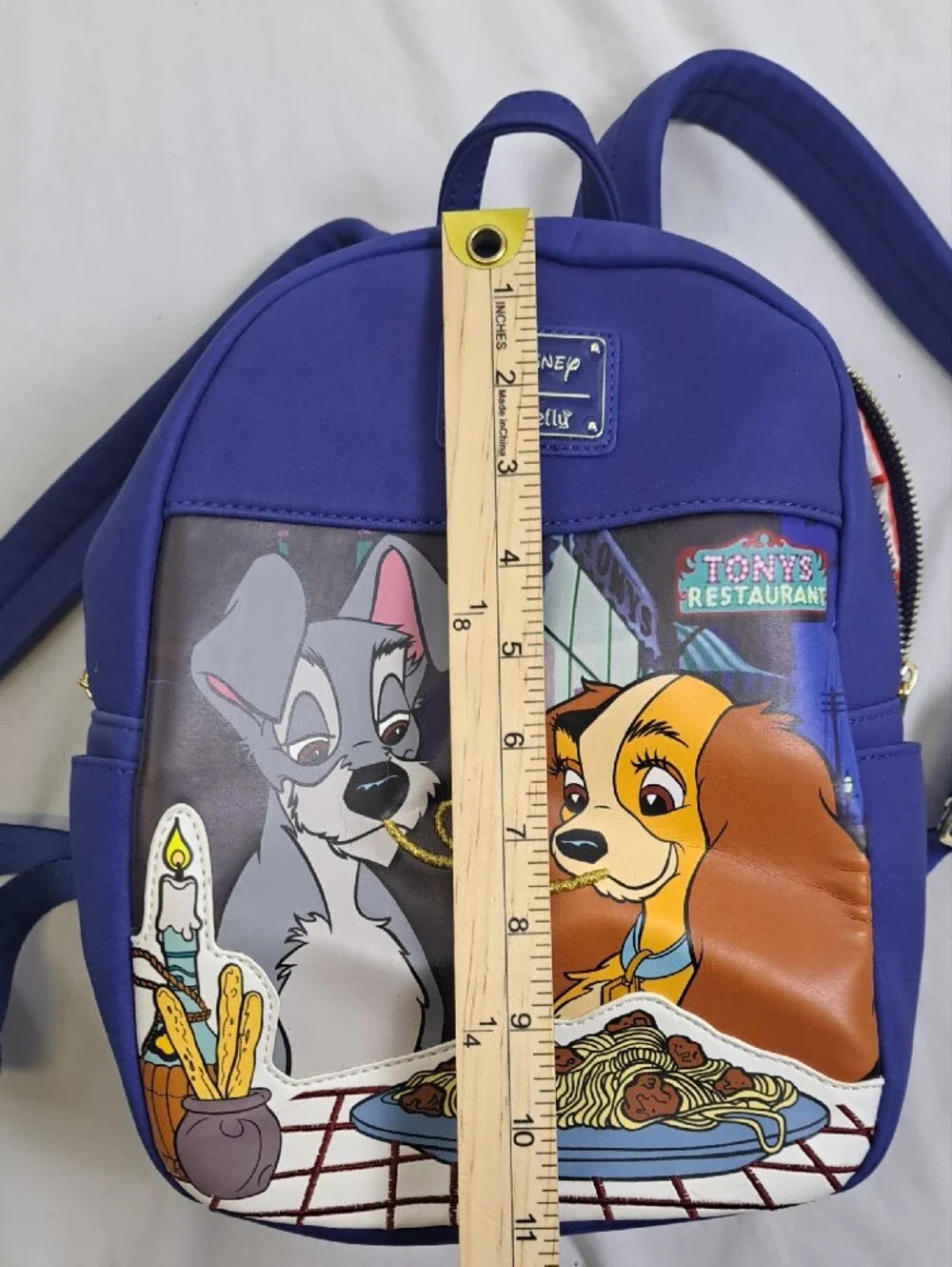 Loungefly x Disney Lady and the Tramp Purple Spaghetti Scene Mini Backpack